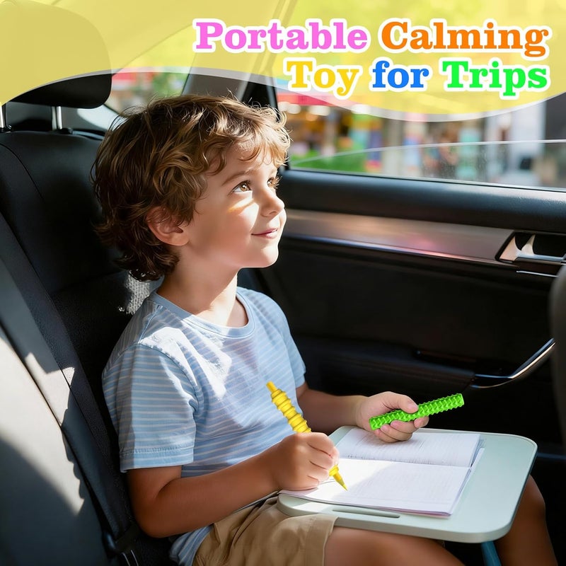 BUSOHA 8 Pack Textured Silicone Pencil Grips - Sensory Fidget for Classroom Textured Squishy Pencil Grips for Kids Handwriting ADHD Tools for Anxiety Relief Items Stocking Stuffers Gift - Image 5